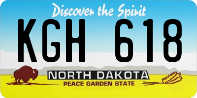 ND license plate KGH618