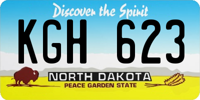 ND license plate KGH623