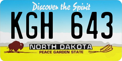 ND license plate KGH643