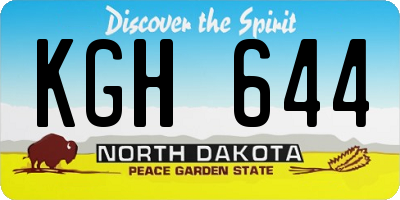 ND license plate KGH644