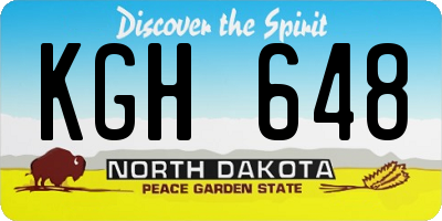 ND license plate KGH648