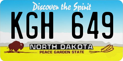 ND license plate KGH649