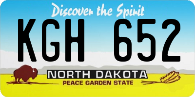 ND license plate KGH652