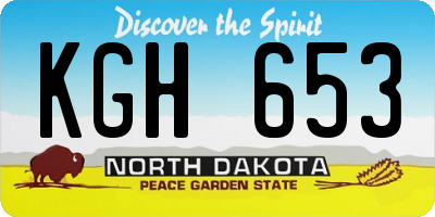 ND license plate KGH653