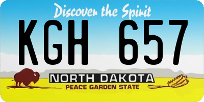ND license plate KGH657