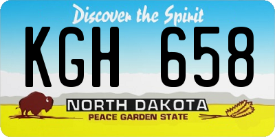 ND license plate KGH658