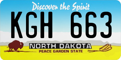 ND license plate KGH663