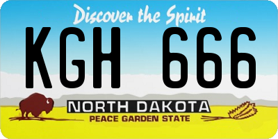 ND license plate KGH666
