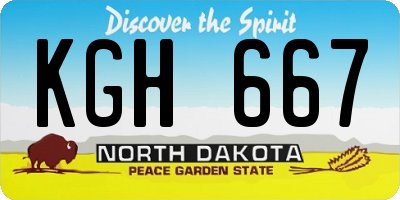 ND license plate KGH667