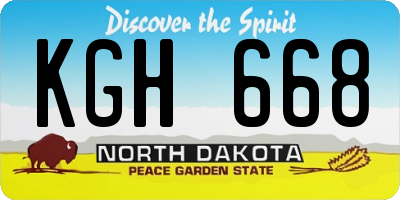 ND license plate KGH668