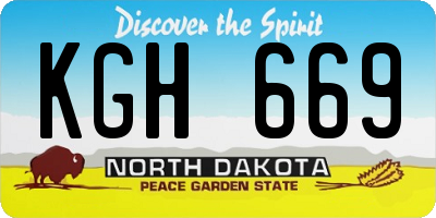 ND license plate KGH669