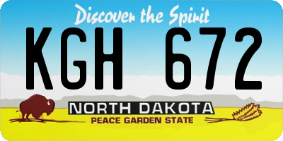 ND license plate KGH672