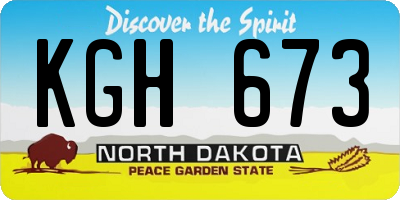 ND license plate KGH673