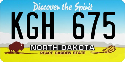 ND license plate KGH675