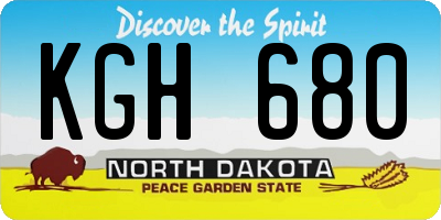 ND license plate KGH680