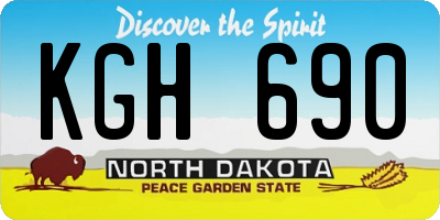ND license plate KGH690