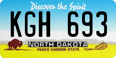 ND license plate KGH693