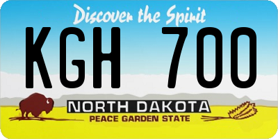 ND license plate KGH700