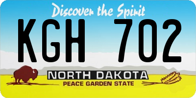 ND license plate KGH702