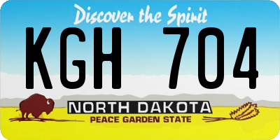 ND license plate KGH704