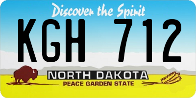 ND license plate KGH712