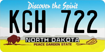ND license plate KGH722