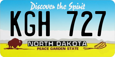 ND license plate KGH727