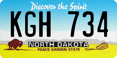 ND license plate KGH734