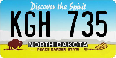 ND license plate KGH735