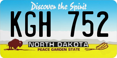 ND license plate KGH752