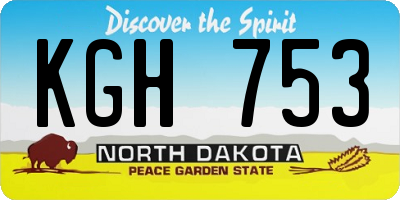 ND license plate KGH753