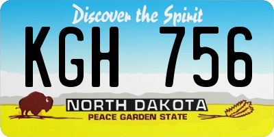 ND license plate KGH756