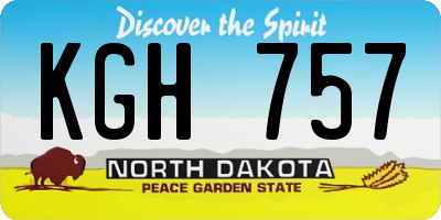 ND license plate KGH757