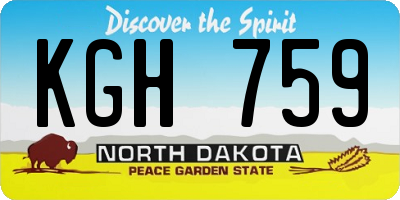 ND license plate KGH759