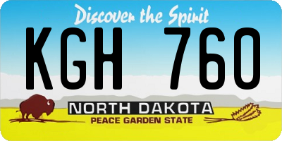 ND license plate KGH760