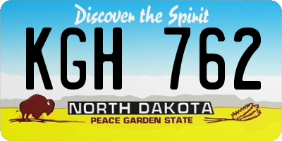 ND license plate KGH762