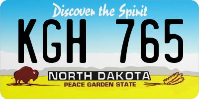 ND license plate KGH765