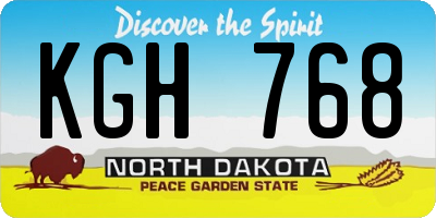 ND license plate KGH768