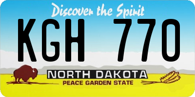 ND license plate KGH770