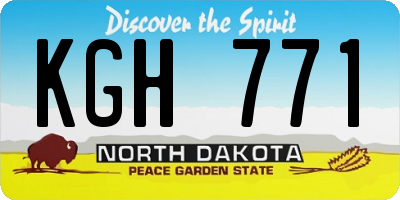 ND license plate KGH771