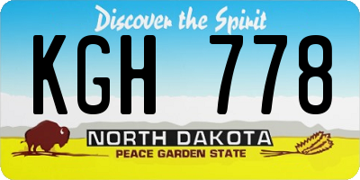 ND license plate KGH778