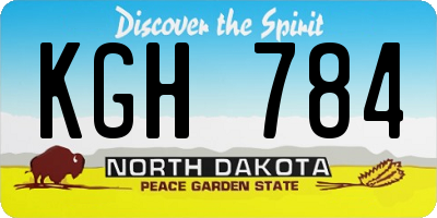 ND license plate KGH784