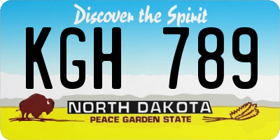ND license plate KGH789