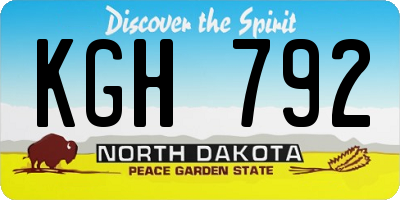 ND license plate KGH792
