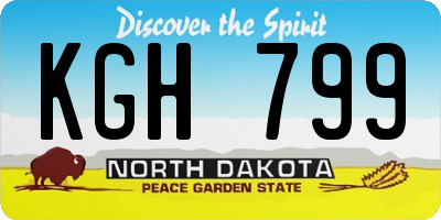 ND license plate KGH799