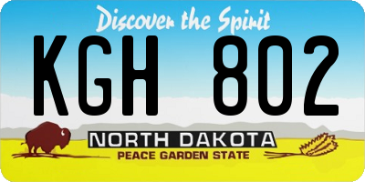 ND license plate KGH802