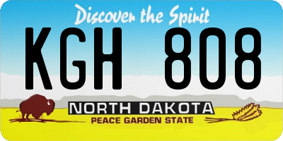 ND license plate KGH808