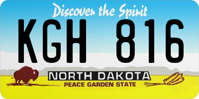 ND license plate KGH816