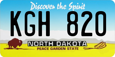 ND license plate KGH820