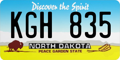 ND license plate KGH835